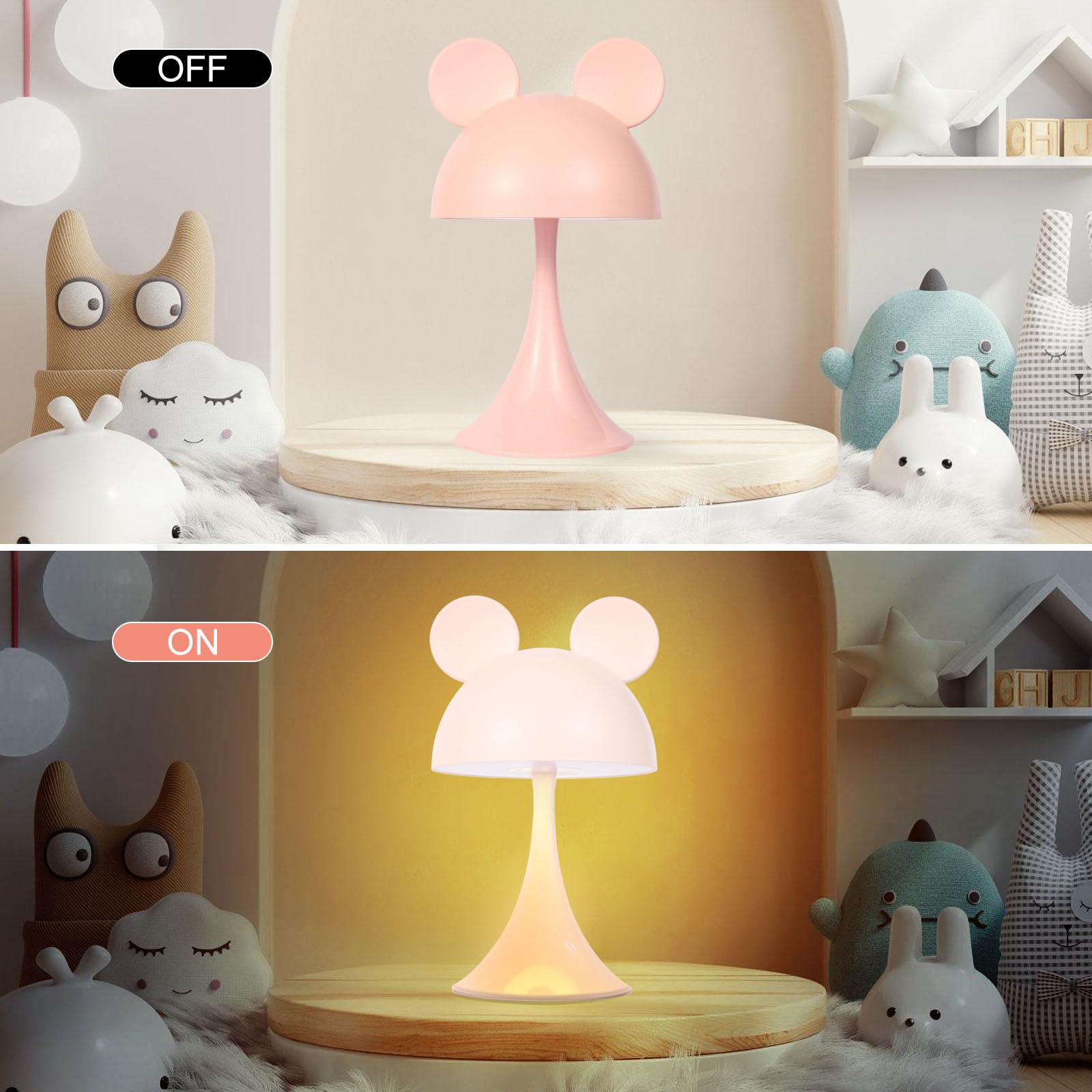 MARZIUS rechargeable night light with mouse design enables wireless use