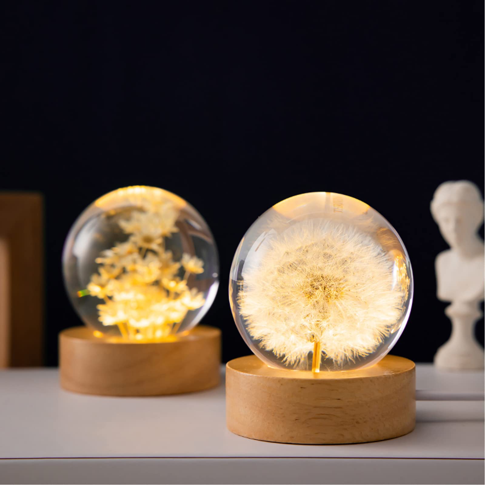 Soft glow creates a calm ambience for reading or late-night relaxation.