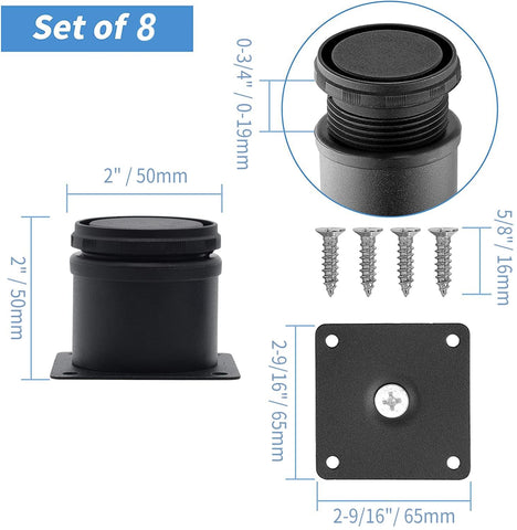 Masendelk pack of 8 black legs enhances furniture style