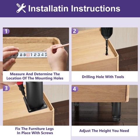 Masendelk eight-pack of adjustable furniture legs for full room refresh