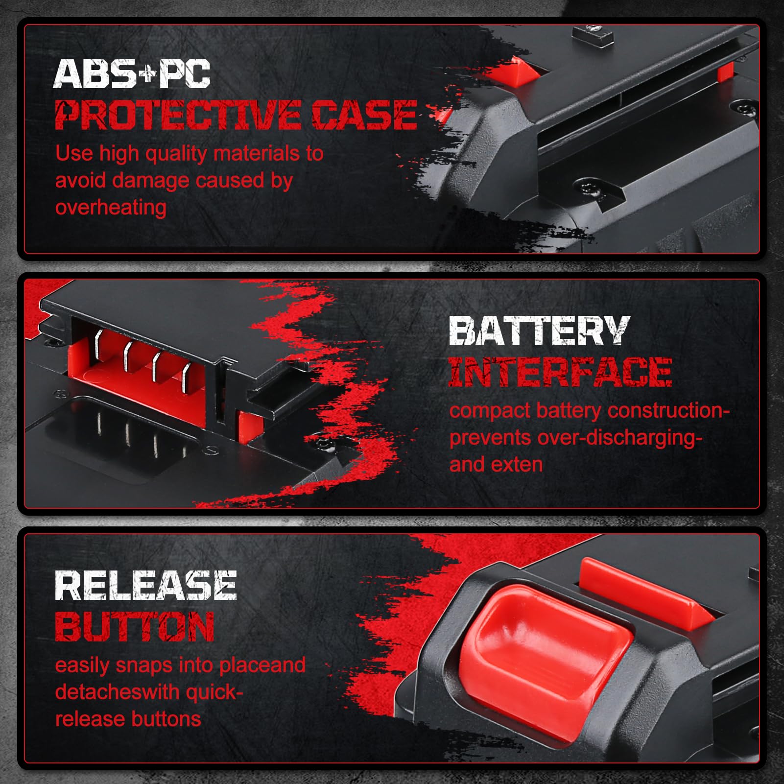 Masione 2-pack 18V Ni-MH battery packaging ready for Porter Cable tools