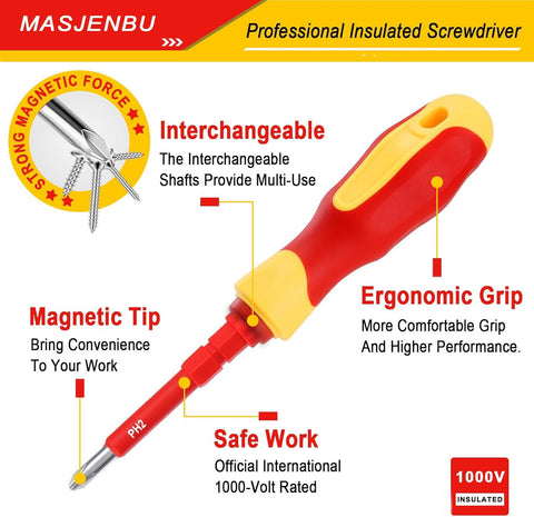 Masjenbu CR-V magnetic screwdriver tips provide reliable hold during work.