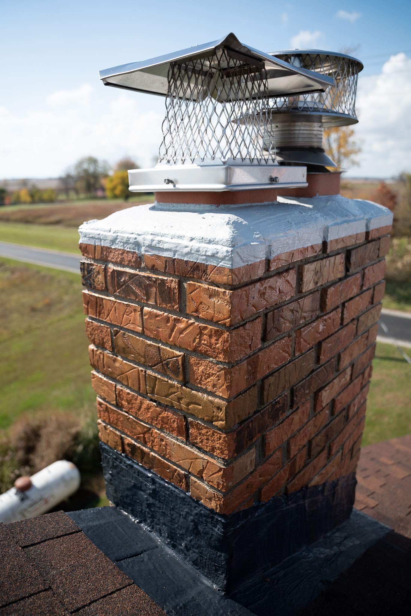 MasonryDefender waterproofed area after sealing showcases moisture protection on exterior brick