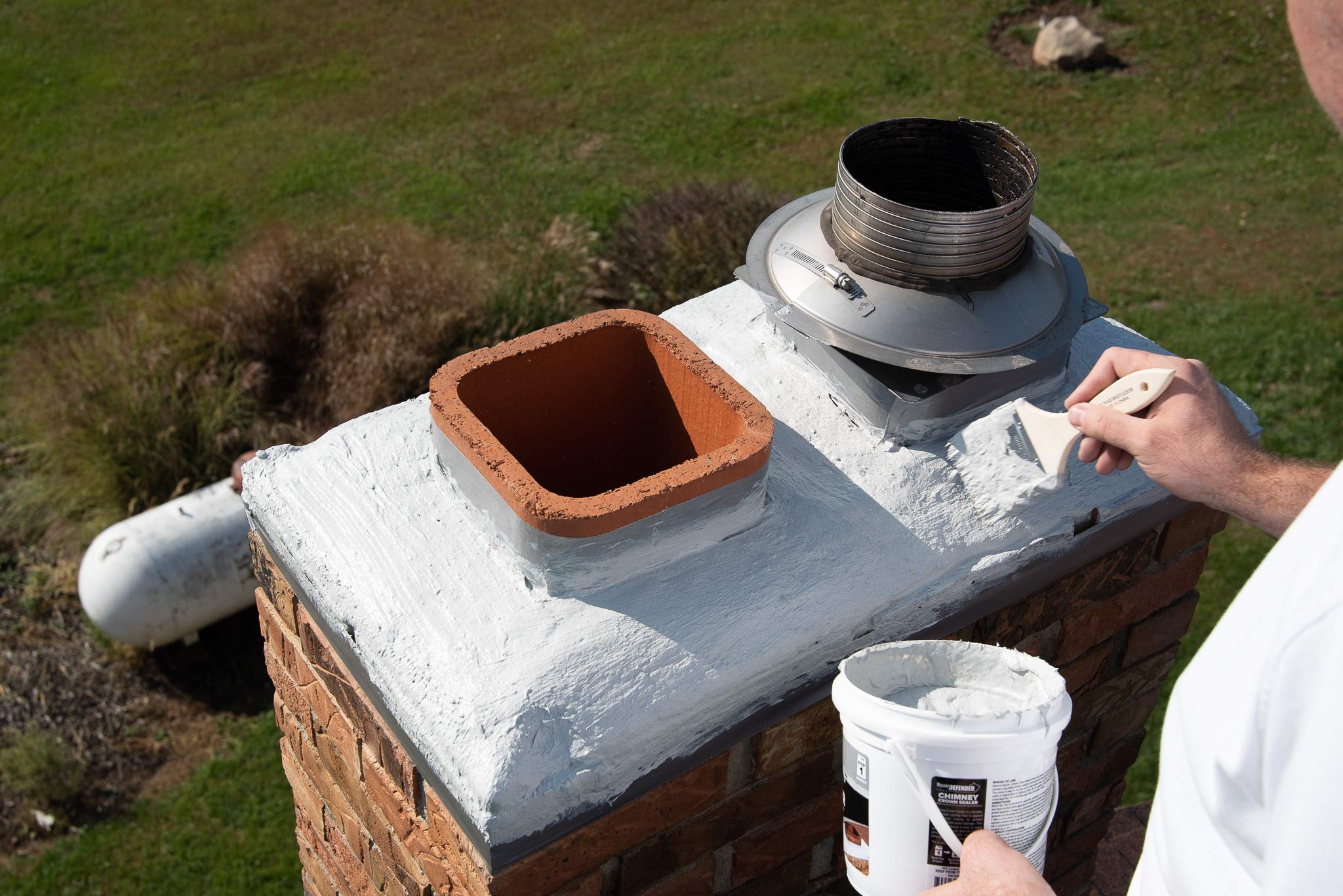 MasonryDefender durable chimney crown protection against weathering and leaks.