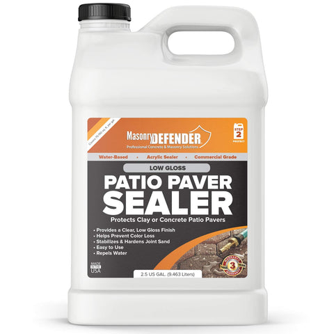 MasonryDefender patio paver sealer bottle for easy outdoor coating.
