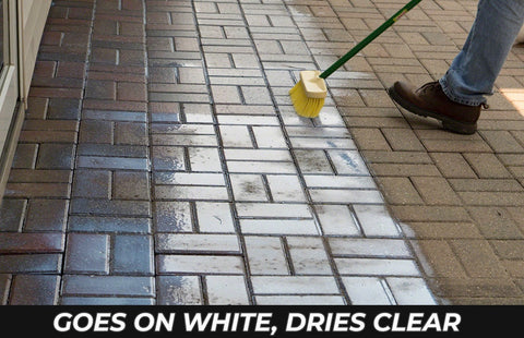 MasonryDefender joint-sand sealer helps stabilize sand and deter weeds.