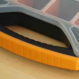 Easy-access hinged lid allows fast part retrieval
