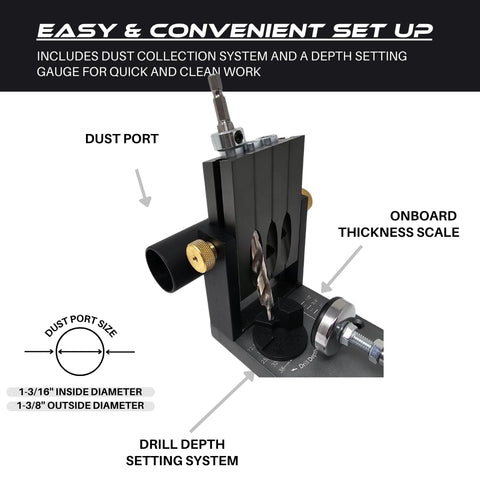 Massca M1 dust spout helps capture sawdust for cleaner air