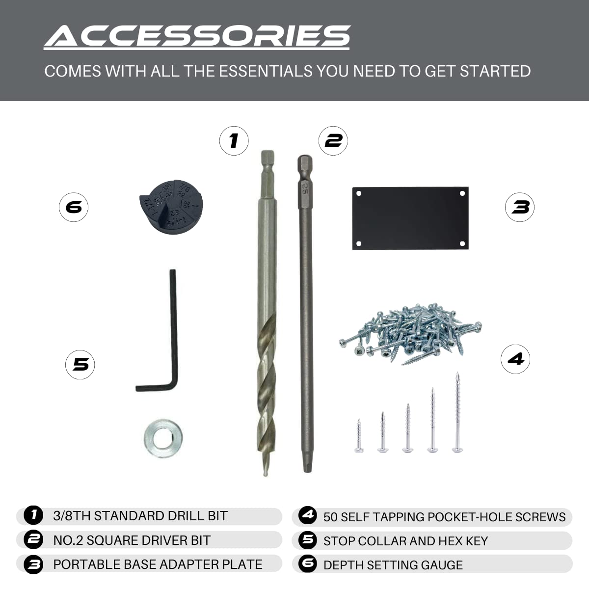 Massca M1 screws and driver bit included for quick assembly