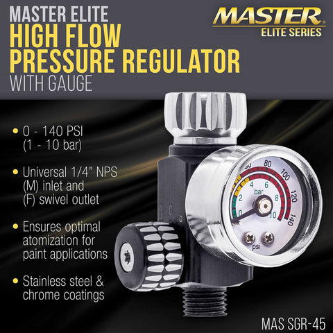 Master Airbrush Elite regulator side view with adjustable dial