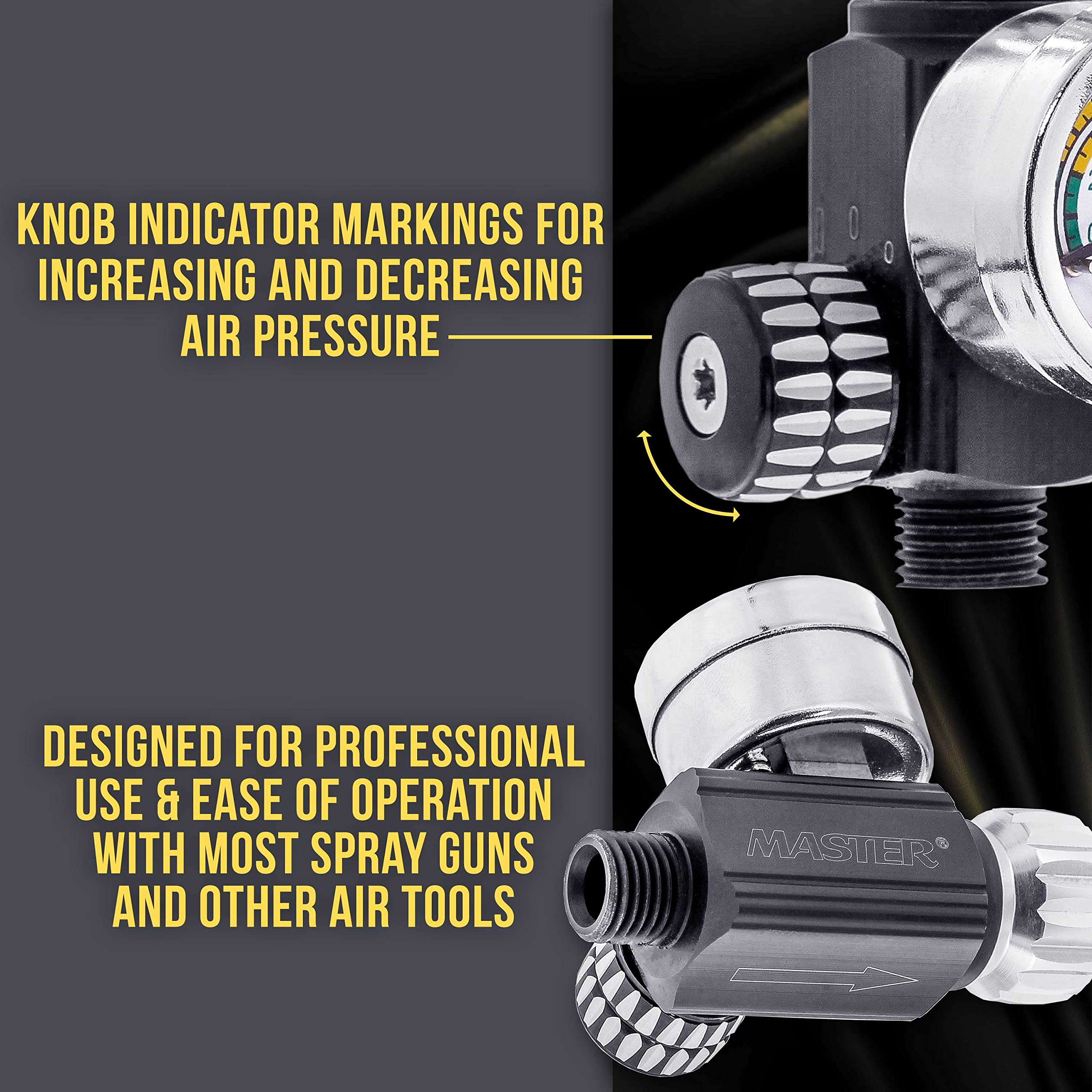 Master Airbrush Elite regulator in use with spray gun setup