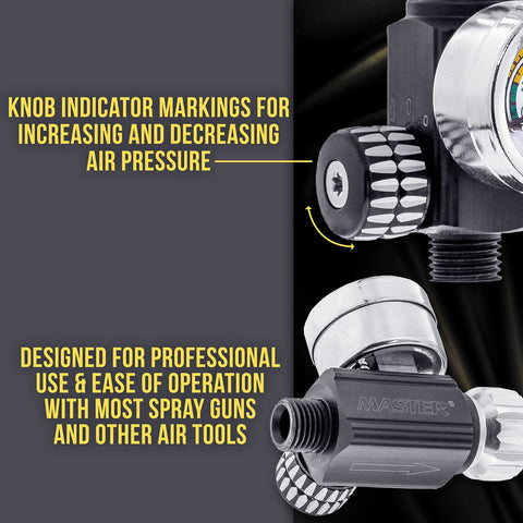 Master Airbrush Elite regulator in use with spray gun setup