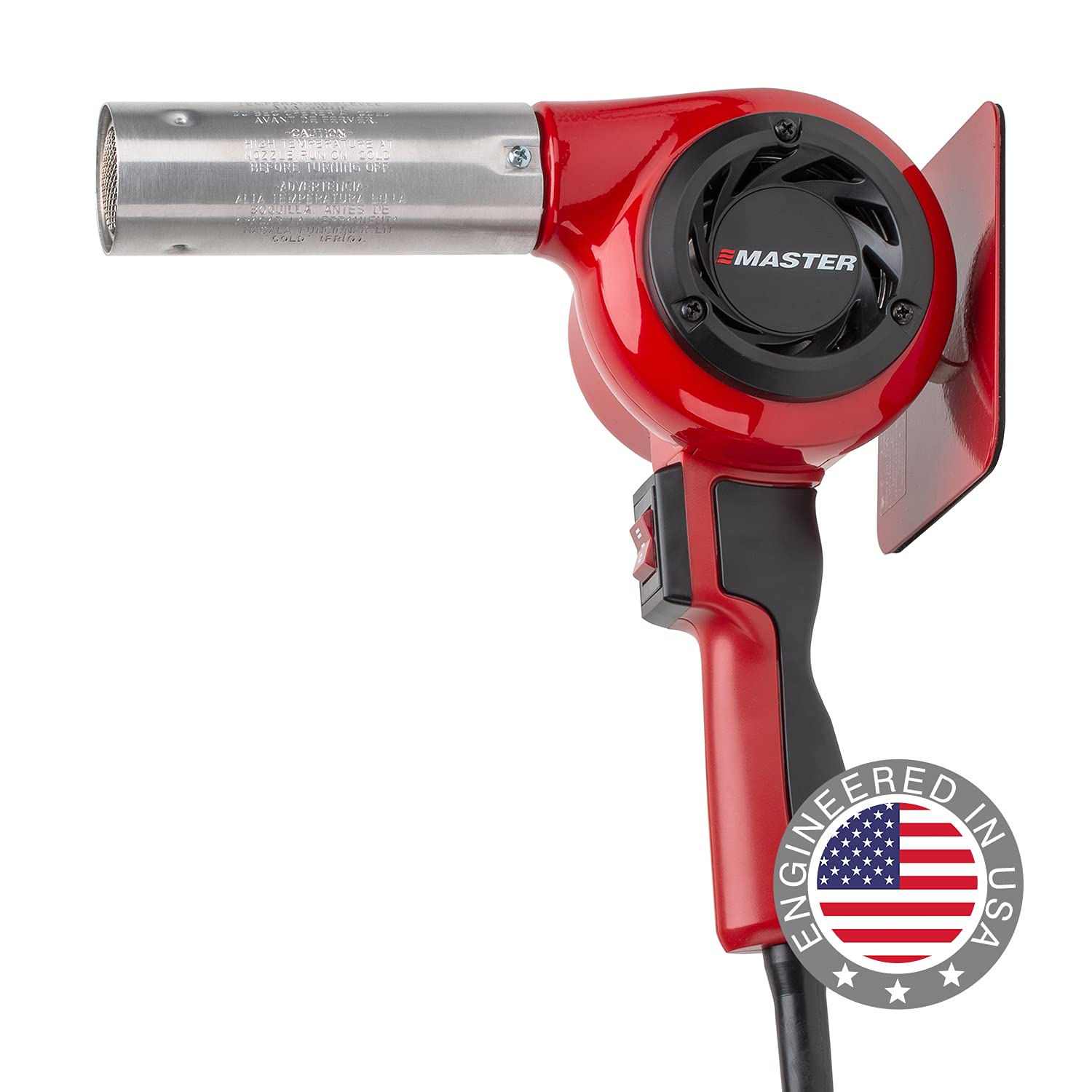 Master Appliance HG-501D heat gun front view shows rugged build for tough jobs.