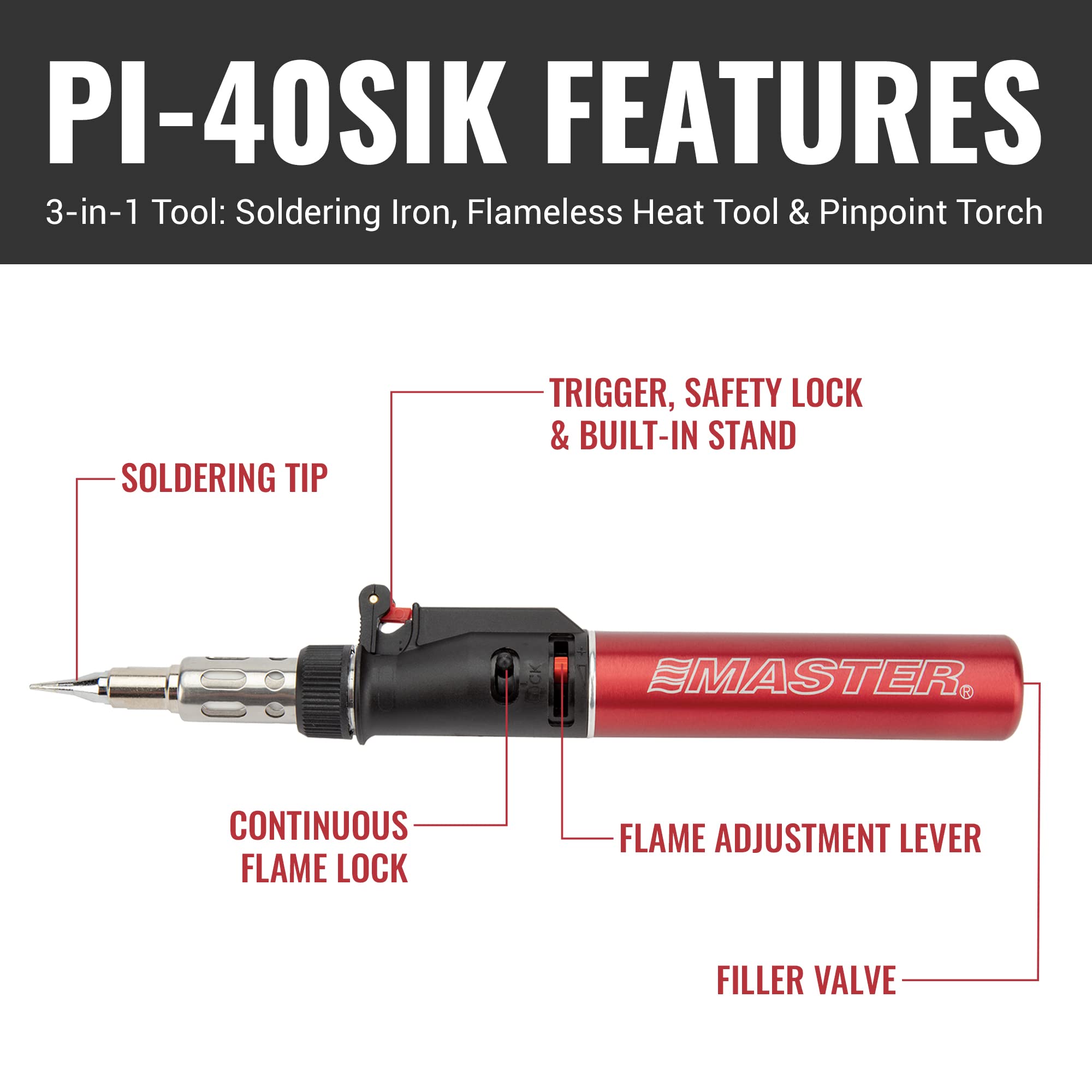 Master Appliance PI-40SiK hot knife tip enables precise trimming and insulation work