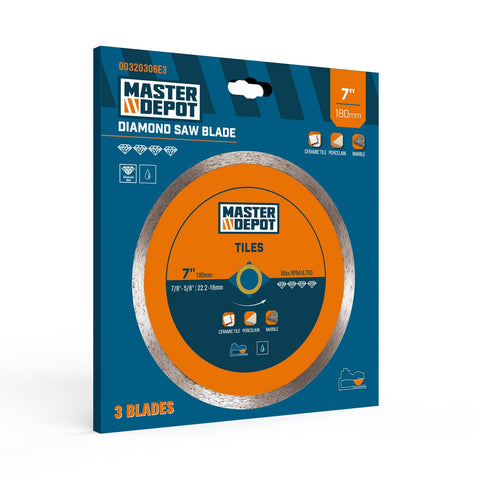 Master Depot 3-pack of blades for ongoing tile and stone projects.