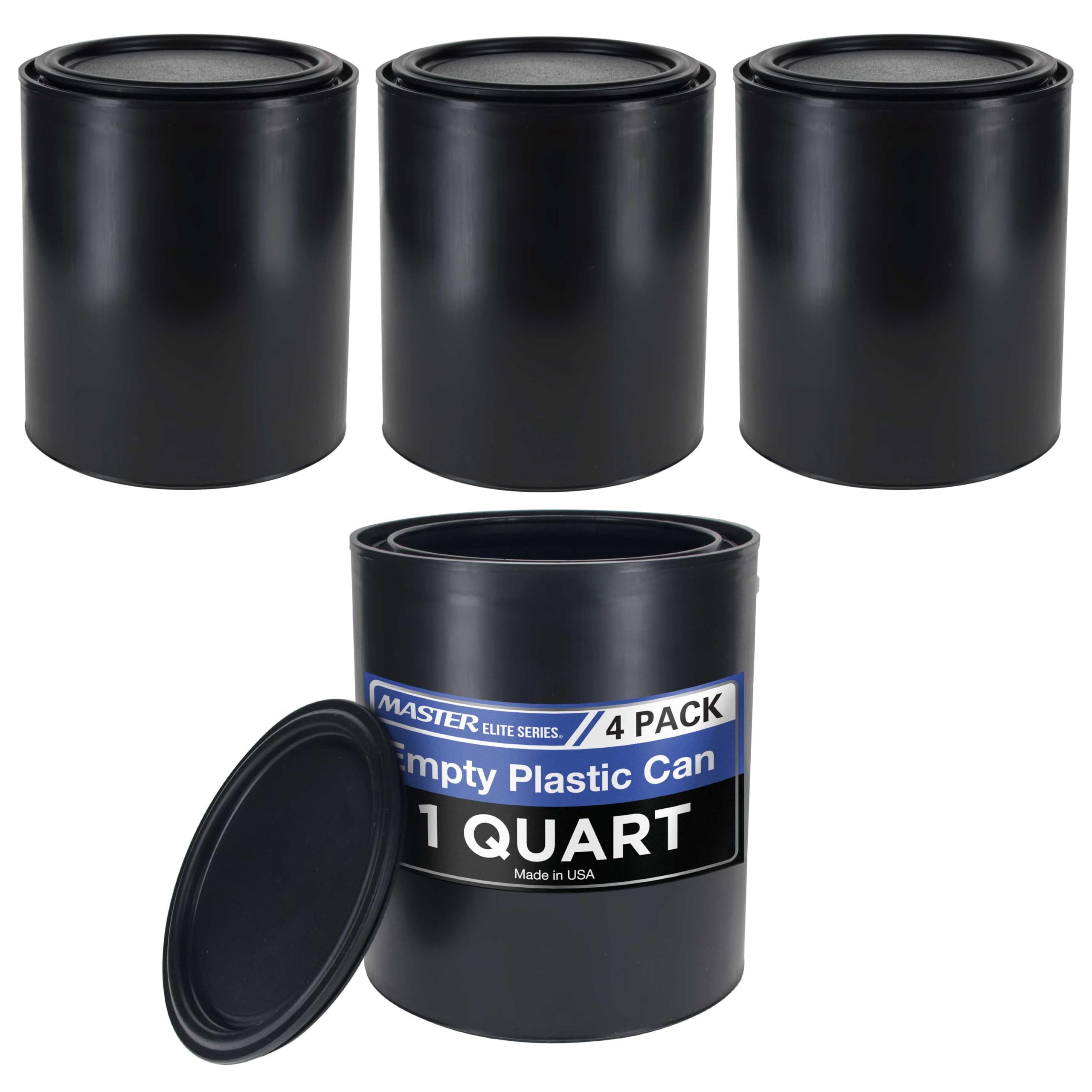 Master Elite 1-quart plastic paint can bucket four-pack for organized storage