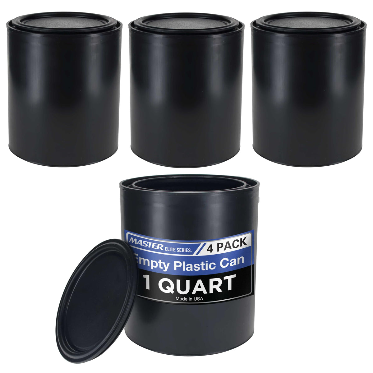 Master Elite 1-quart plastic paint can bucket four-pack for organized storage