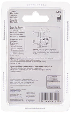 Durable brass body of Master Lock 120Q with corrosion resistance