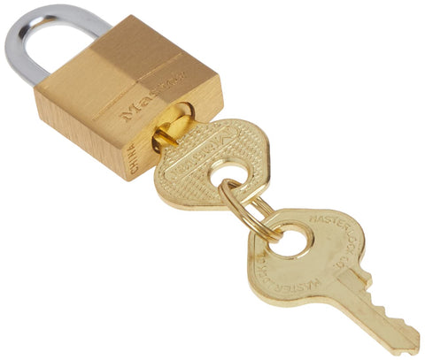 Master Lock 120Q keys and four keyed-alike padlocks ready to secure