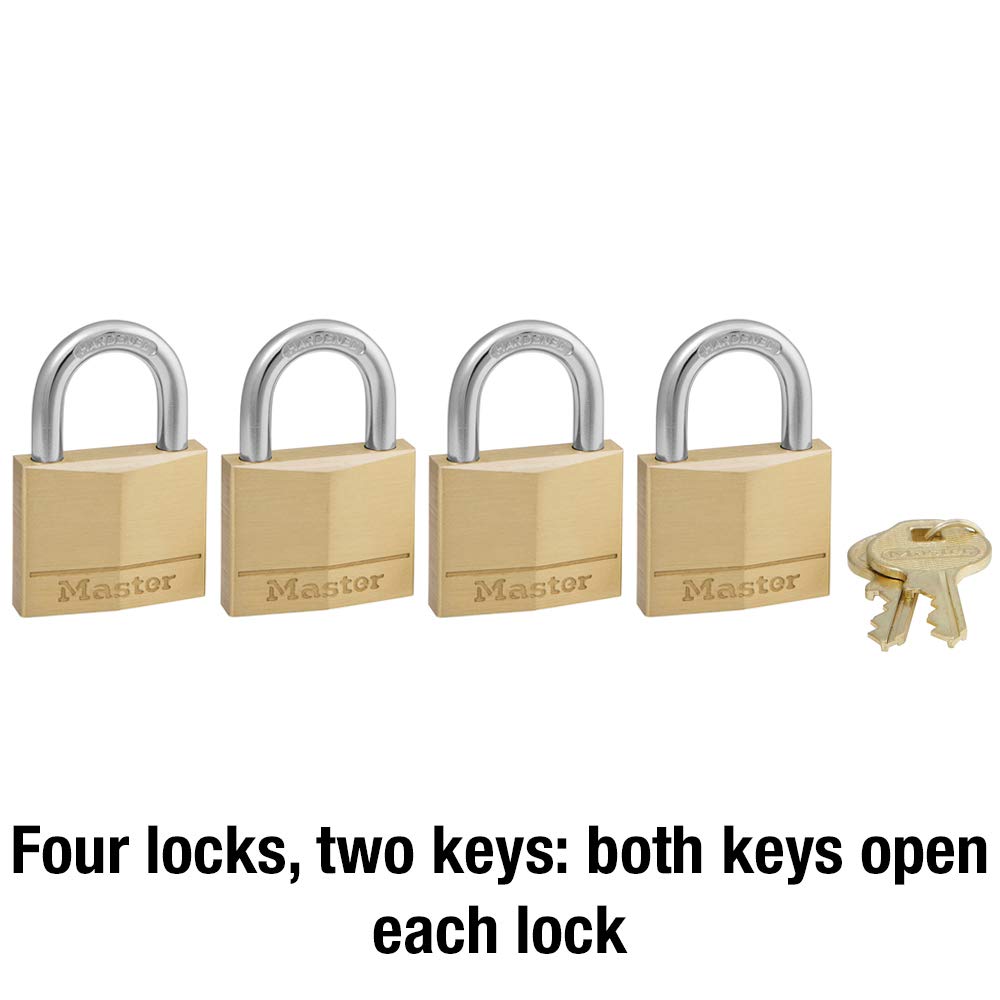Master Lock 140Q four-pack enables secure storage across bags and lockers.