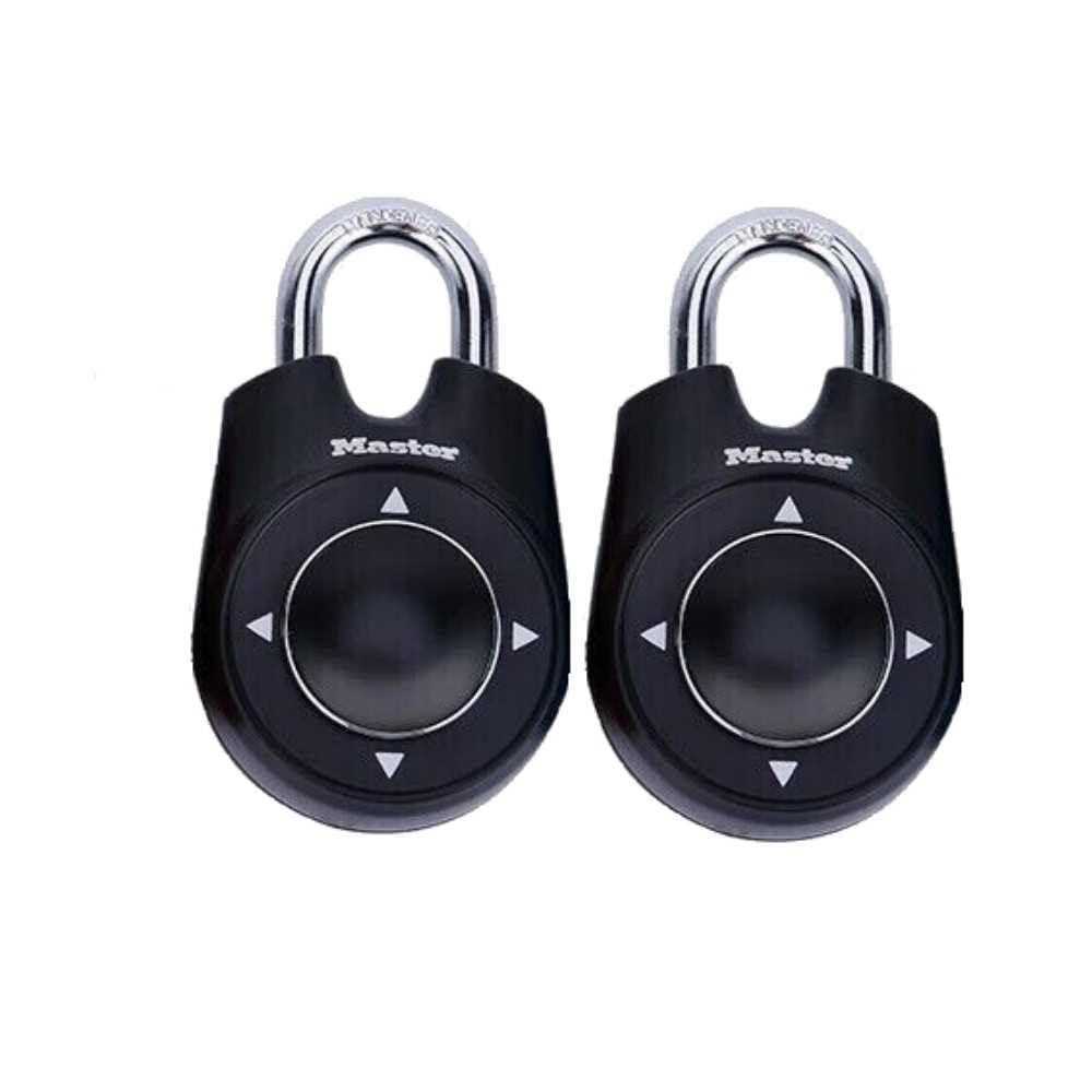Master Lock 1500iD directional padlock front view shows secure access and sleek design.