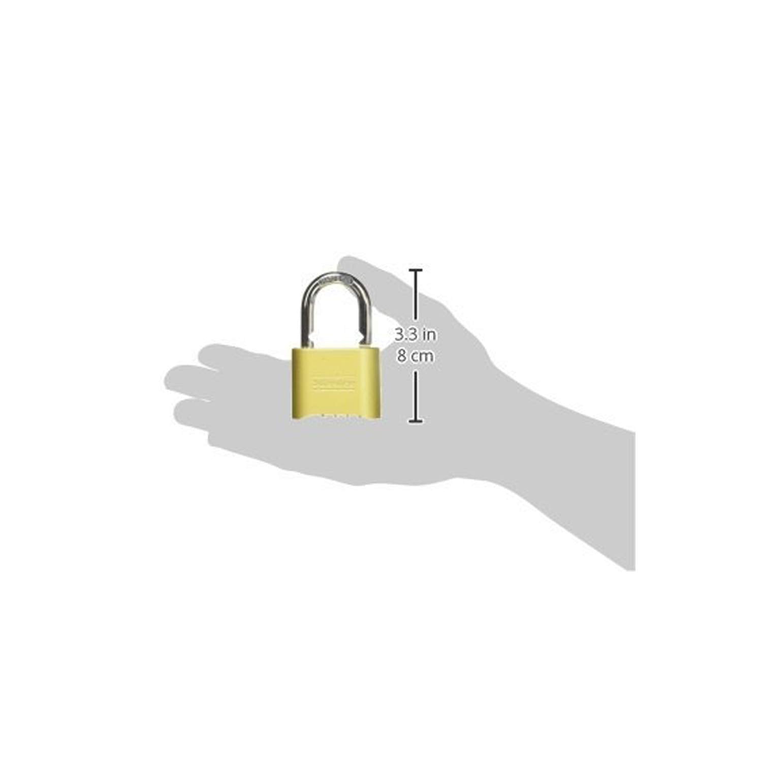 Master Lock 175 padlock secured on a school locker for versatile indoor security.