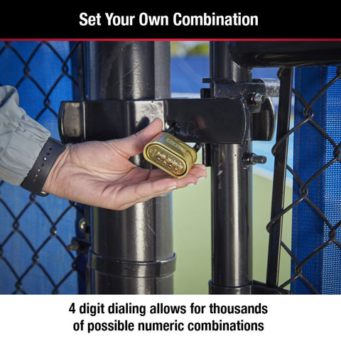 Master Lock 175 padlock weatherproof brass body designed to resist rain and rust.