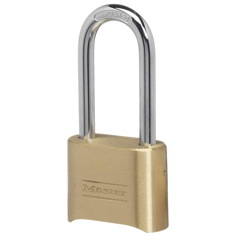 Master Lock 175LH padlock front view showing the durable brass body for reliable security.