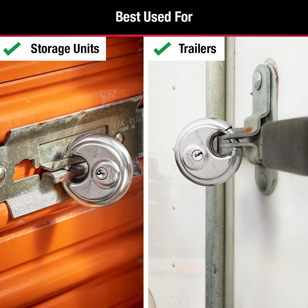 Master Lock 40TRI 4-pin cylinder close-up for pick resistance.