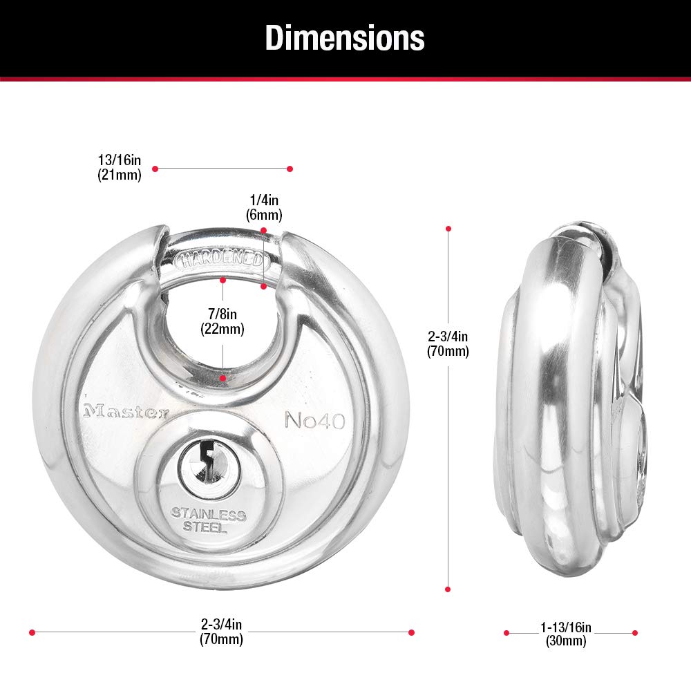 Master Lock 40TRI three-pack padlocks for convenient keyed-alike security.