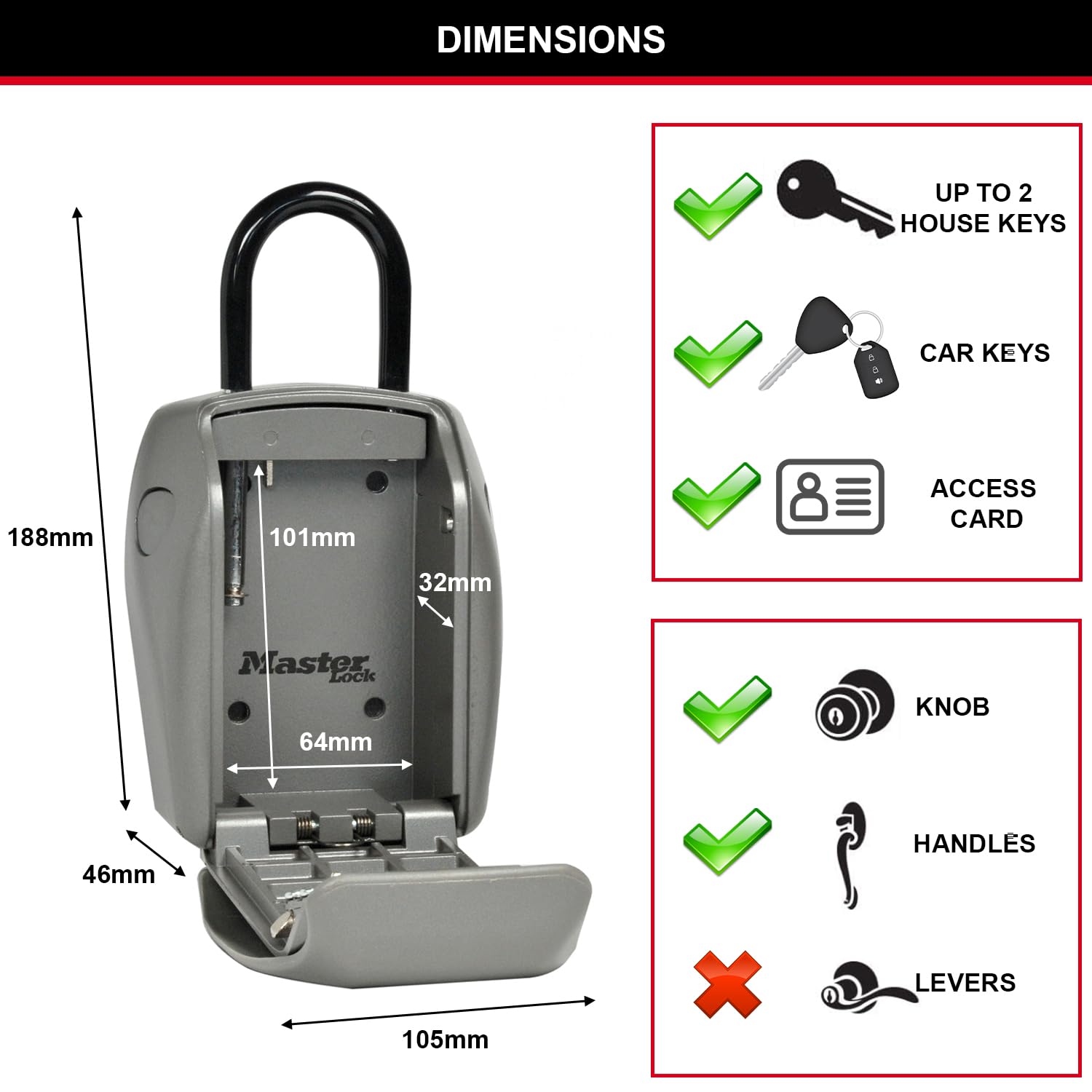Master Lock 5414EC indoor-outdoor installation illustrates flexible placement options.