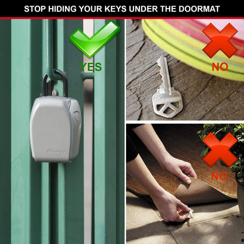 Master Lock 5414EC weather protective cover close-up highlights weather resistance for outdoor use.