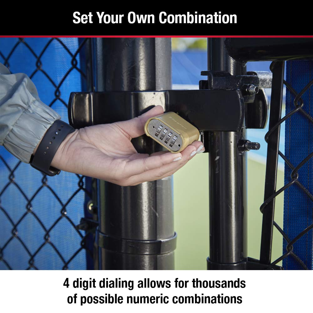 Master Lock 875D 2-inch lock body close-up highlights solid zinc construction for strength