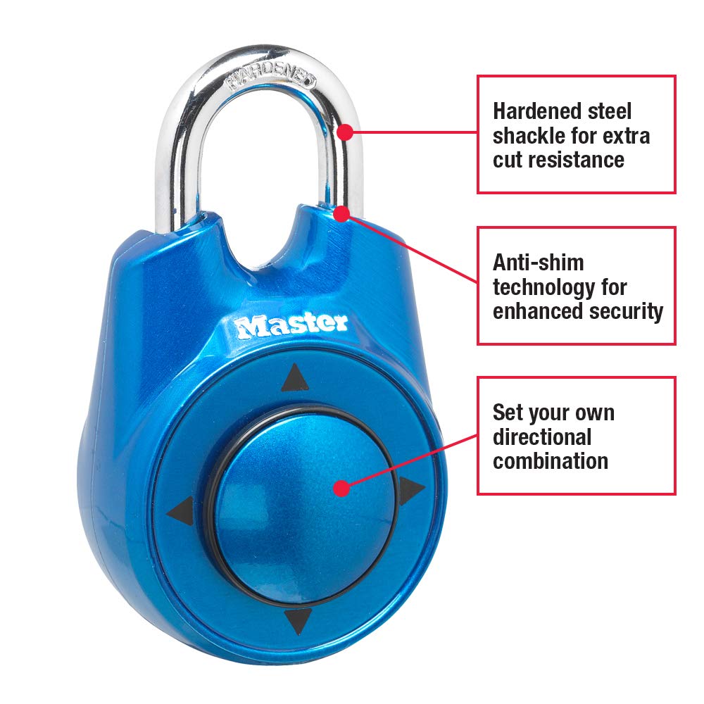 Master Lock directional lock shackle made of hardened steel
