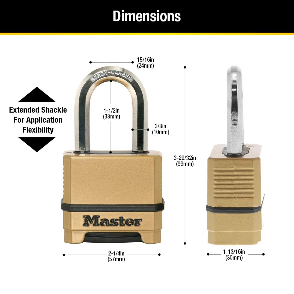 Master Lock M175XDLF reinforced body bumper guards against scratches.