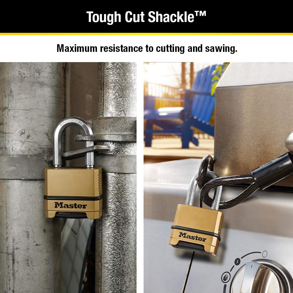 Master Lock M175XDLF roller pin cylinder provides maximum pick resistance.