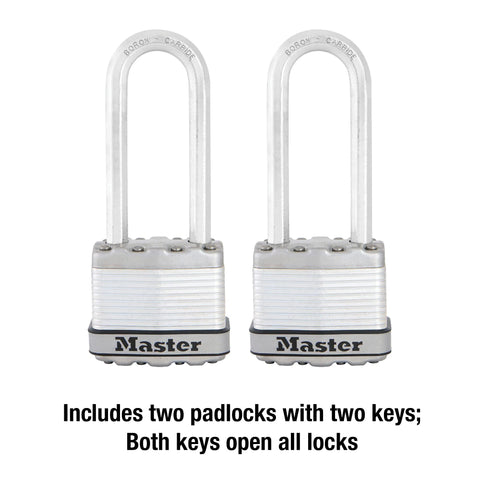 Master Lock M1XTLJ keyed-alike two-pack includes two keys for convenience.
