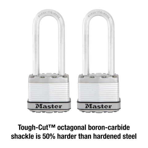 Master Lock M1XTLJ weather-resistant shell protects the padlock from elements.