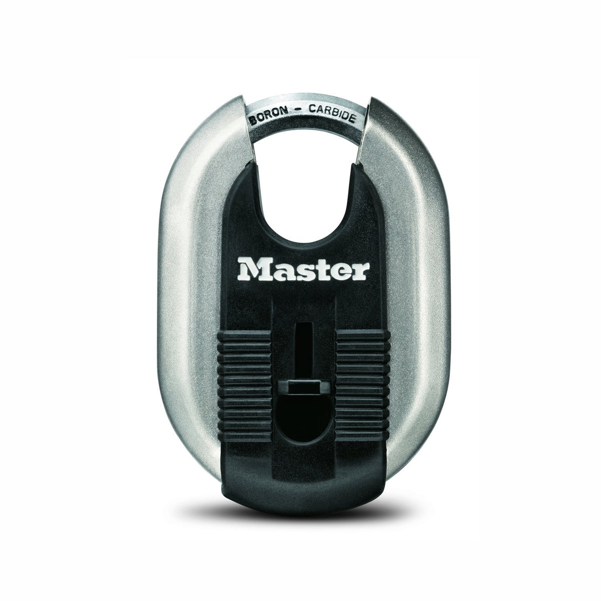 Master Lock Magnum padlock body with laminated steel for strength and weather resistance