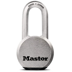 Master Lock Magnum solid steel body padlock for outdoor security and sheds.