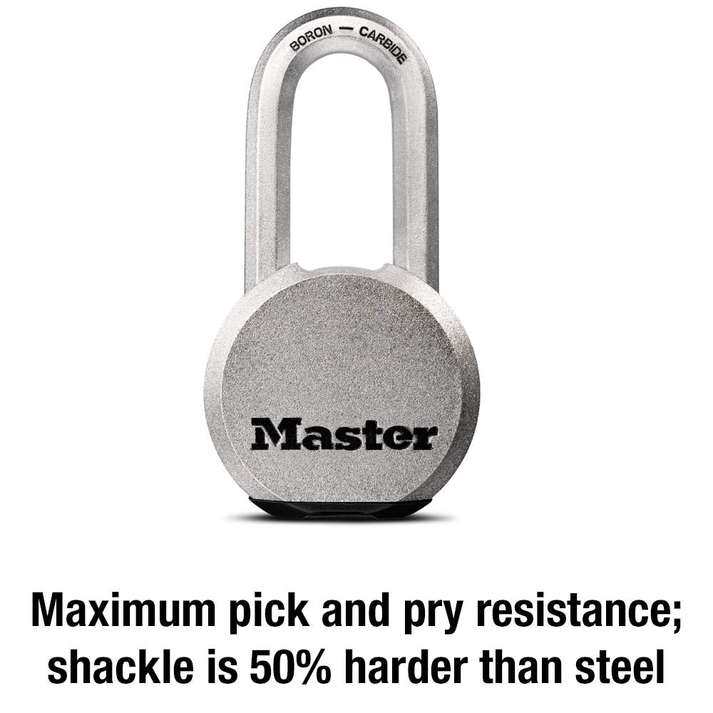 Master Lock Magnum weather-protected keyway defends against rain and dust.