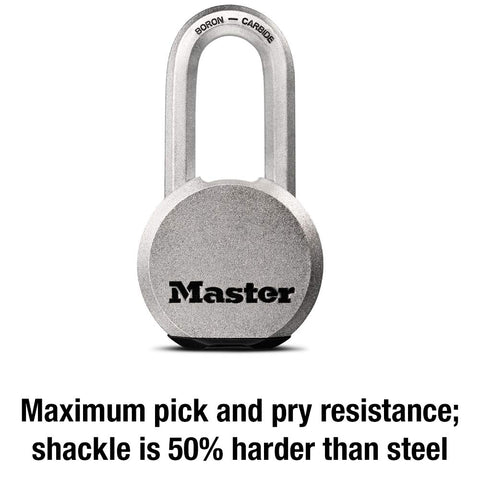 Master Lock Magnum weather-protected keyway defends against rain and dust.