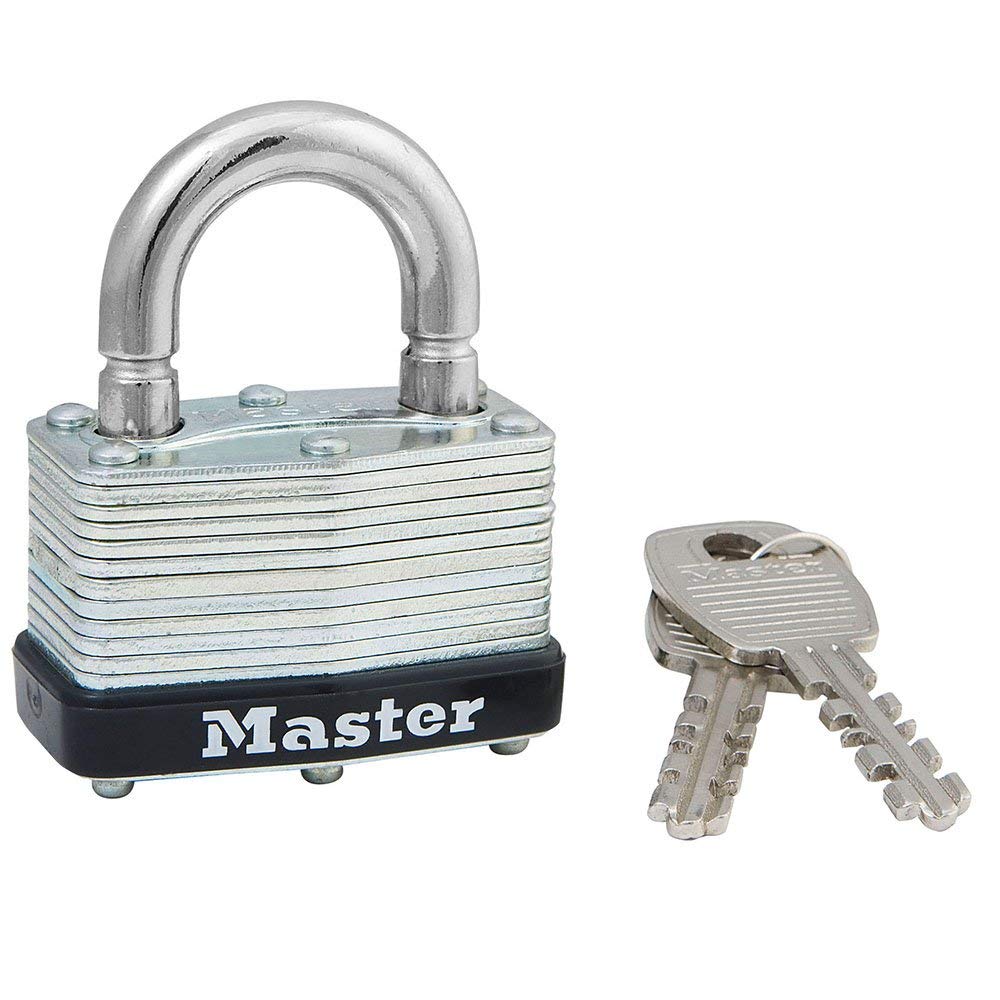 Master Lock 500KABRK break-away padlock with emergency-access shackle for sprinkler shut-off needs.