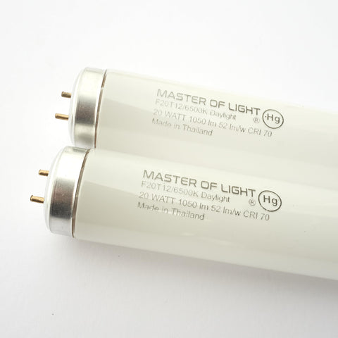Master Of Light daylight 2ft T12 bulb in use brightens workspace