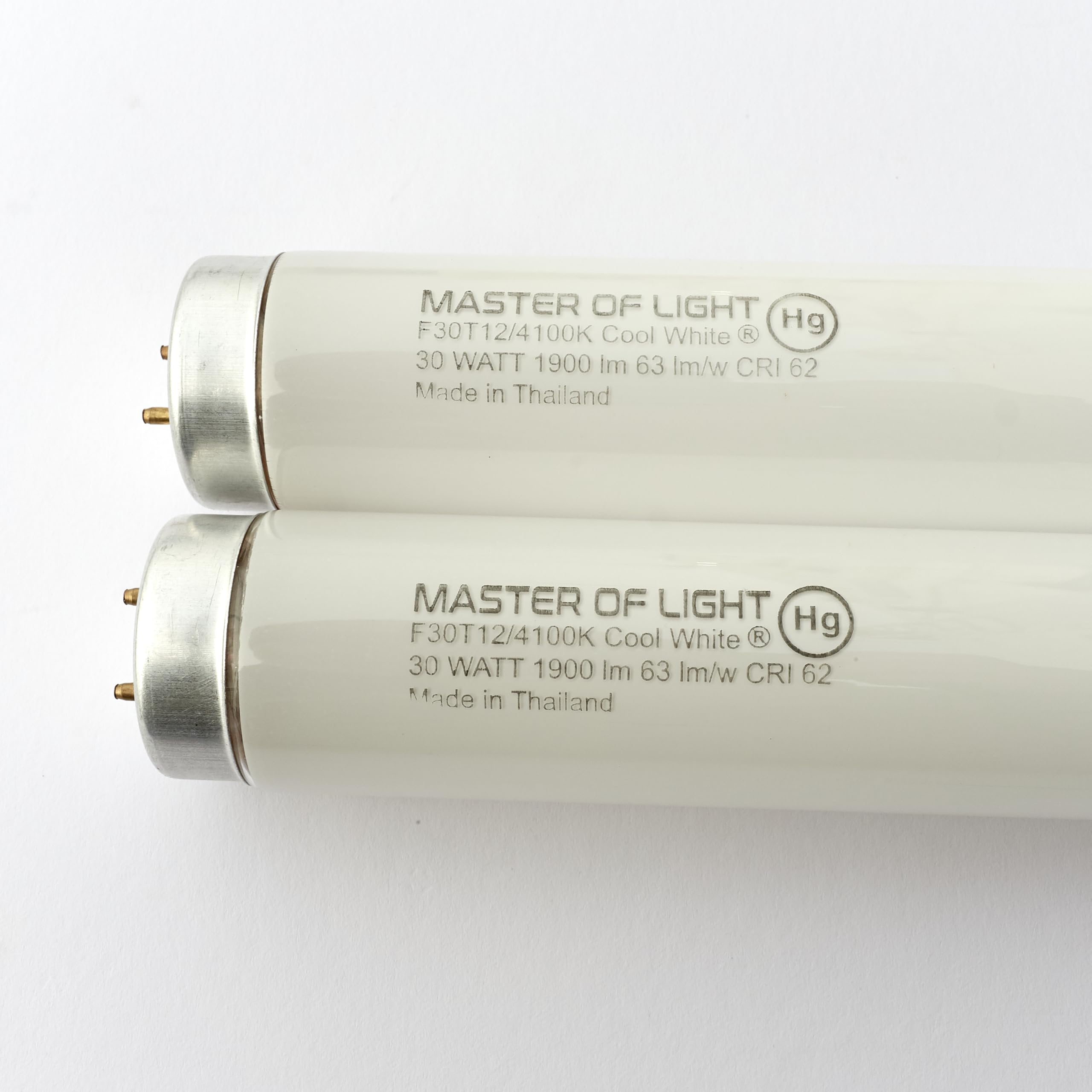 Master Of Light F30T12-CW 2-pack front view with cool white illumination