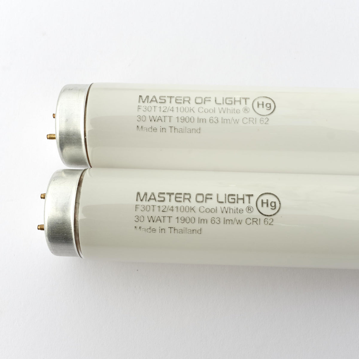 Master Of Light F30T12-CW 2-pack front view with cool white illumination