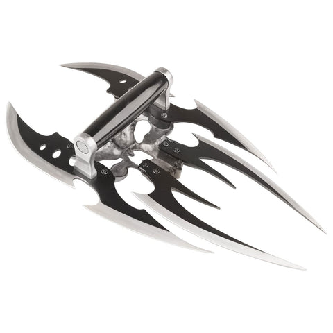 Cast skull and hand grip detail enhances collectible display presence