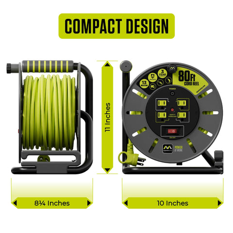 Masterplug portable power reel supports DIY and professional setups beyond reach of outlets.