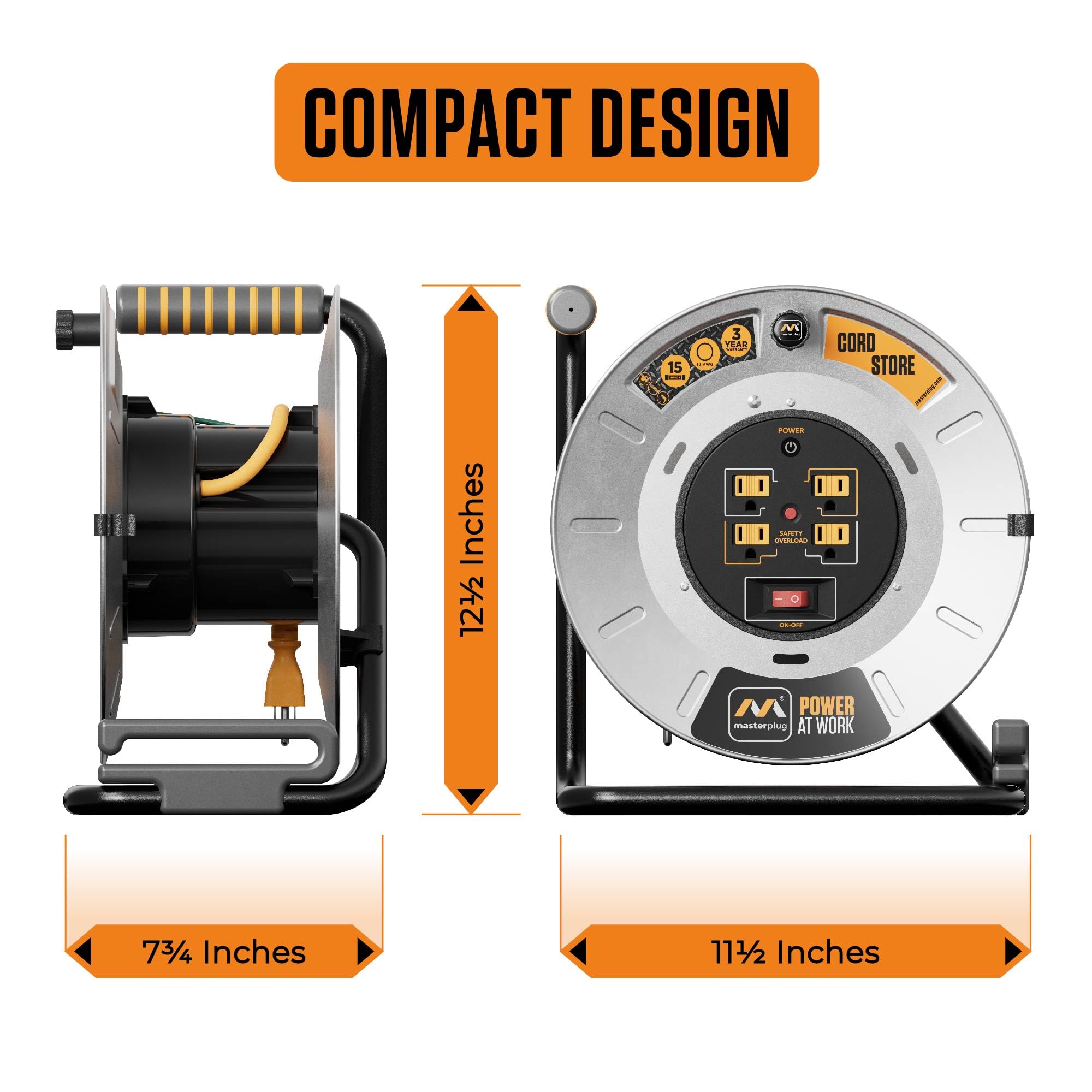 Masterplug portable power solution for workshops, garages, and job sites.
