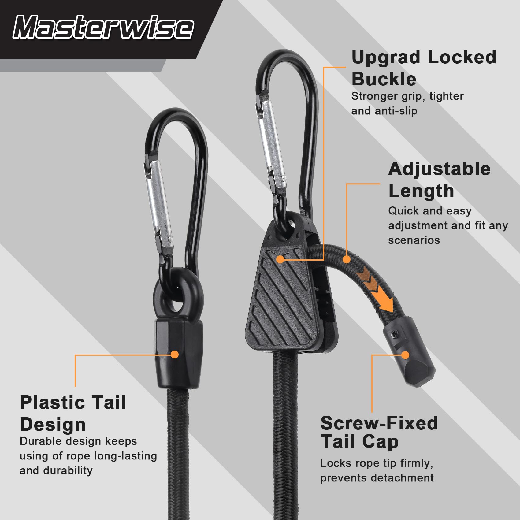 Masterwise 8-piece set ideal for luggage and truck cargo organization.